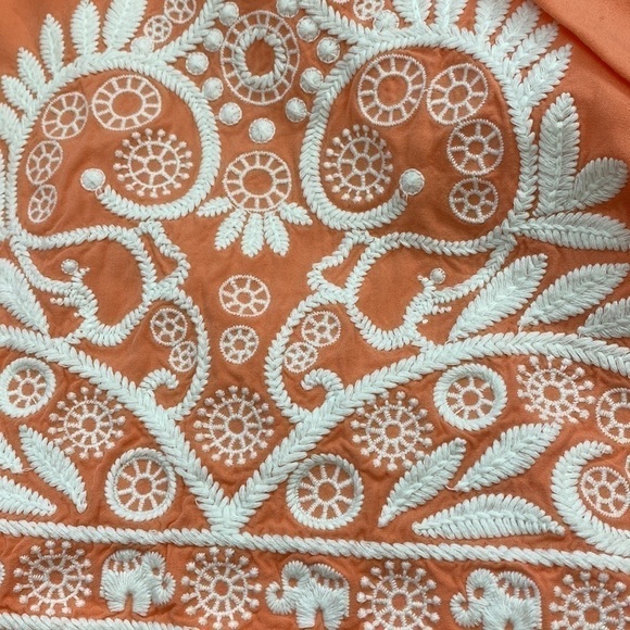 LILLY PULITZER Charlotte Tunic Top Coral Orange Embroidered Elephants Size XS - Picture 10 of 10